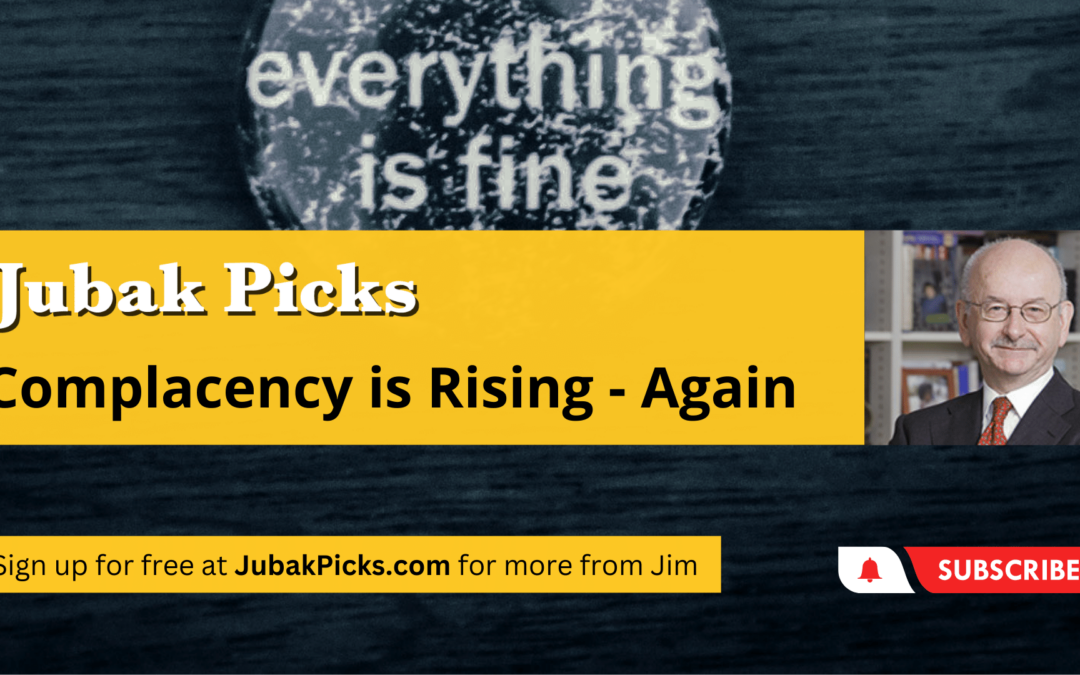 Please Watch My New YouTub Video: Complacency Is Rising–Again